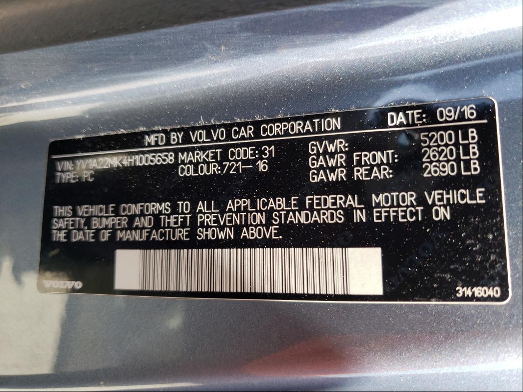 2017 VOLVO S90 T6 MOM YV1A22MK4H1005658