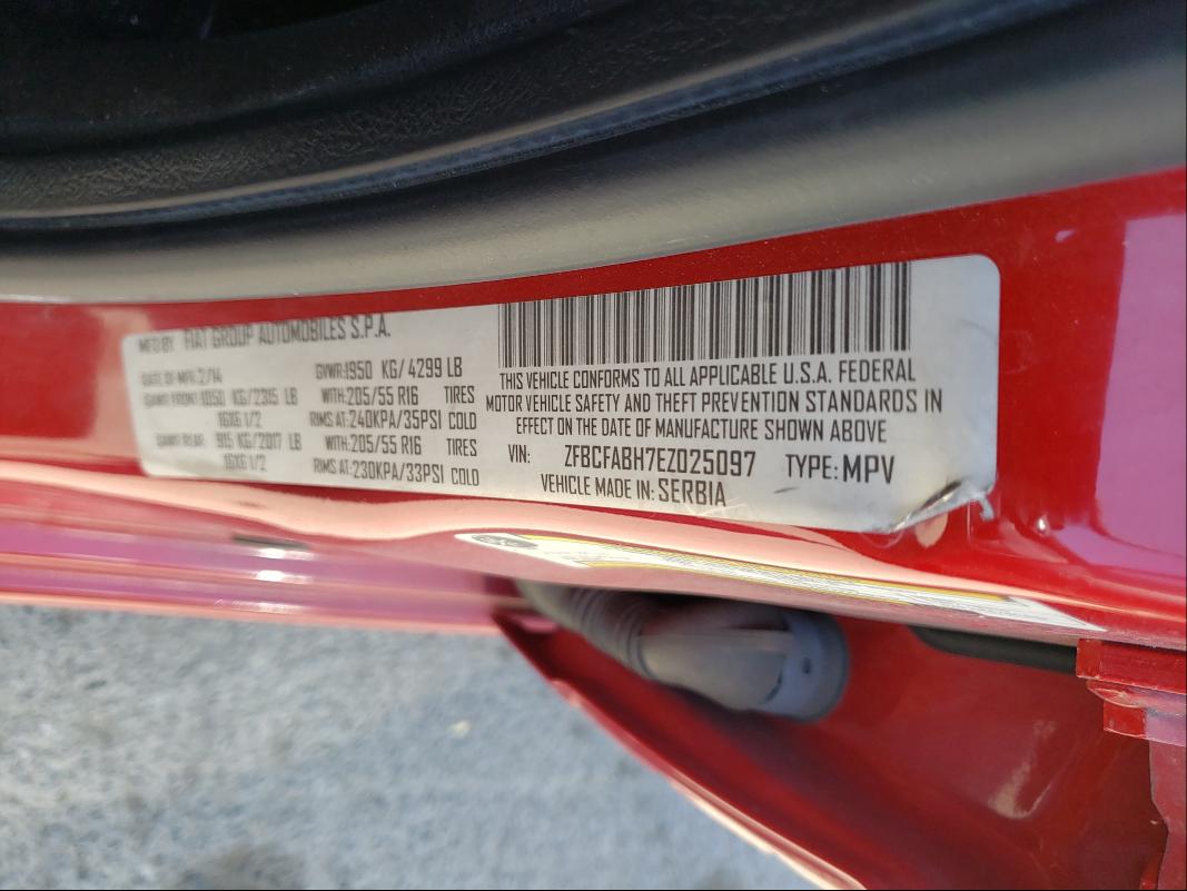 2014 FIAT 500L EASY ZFBCFABH7EZ025097