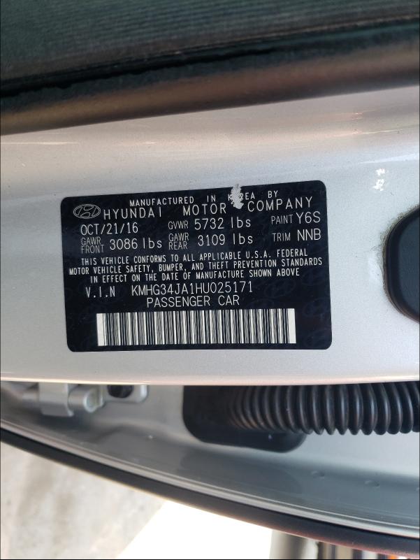 2017 GENESIS G90 PREMIU KMHG34JA1HU025171