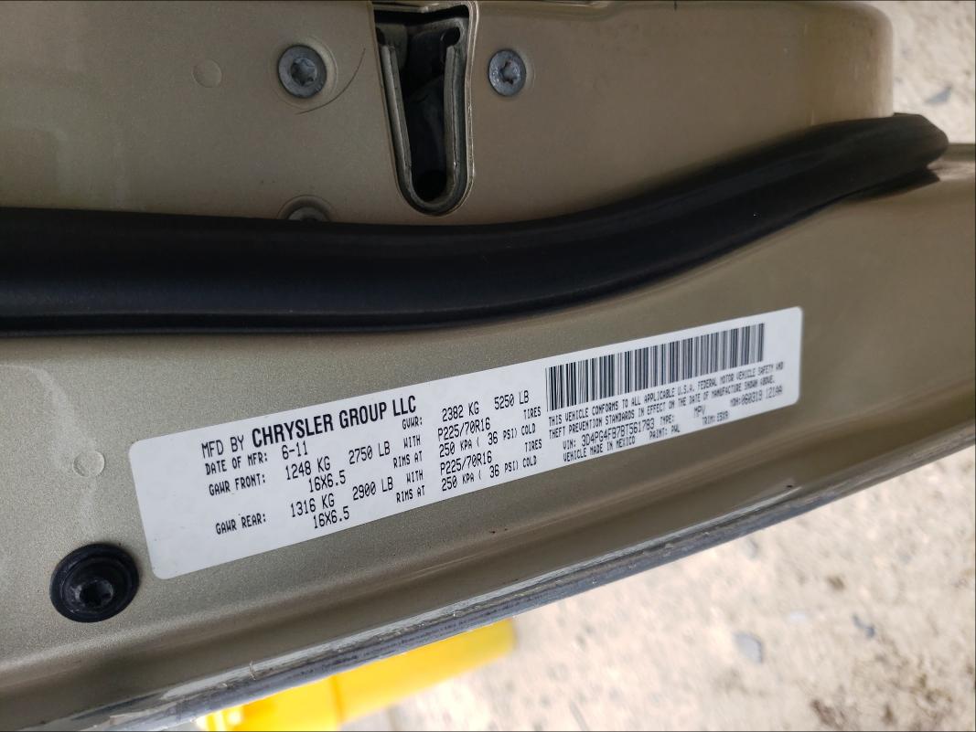 2011 DODGE JOURNEY EX 3D4PG4FB7BT561783