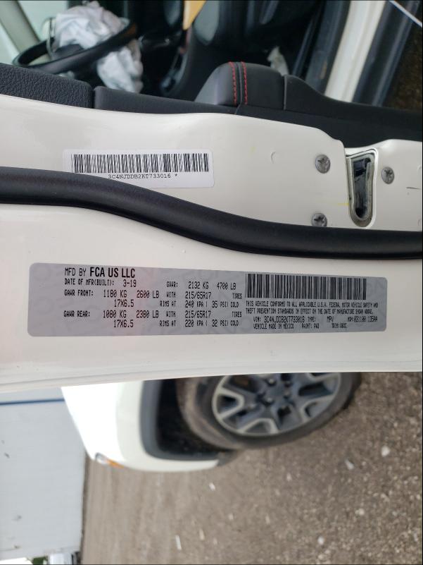 2019 JEEP COMPASS TR 3C4NJDDB2KT733016
