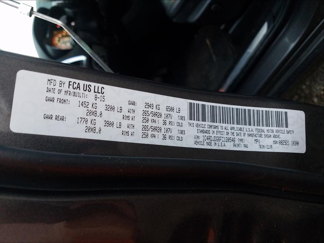 2015 DODGE DURANGO LI 1C4RDJDG6FC120546