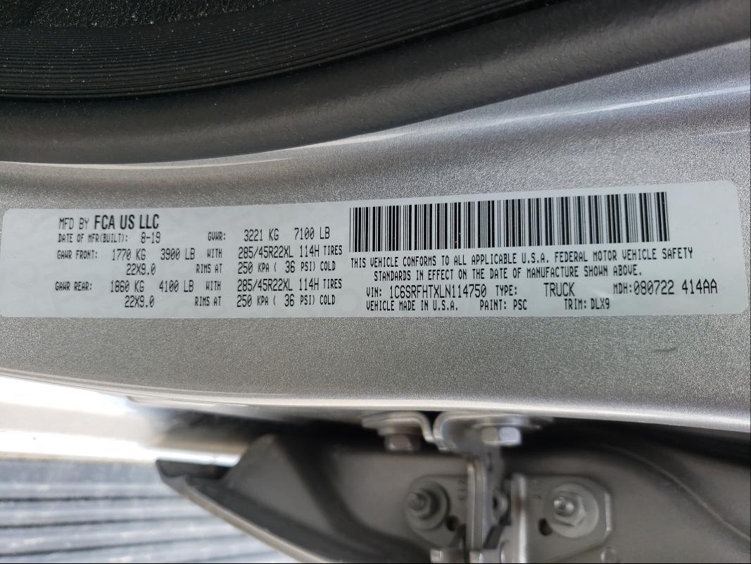 2020 RAM 1500 LIMIT 1C6SRFHTXLN114750