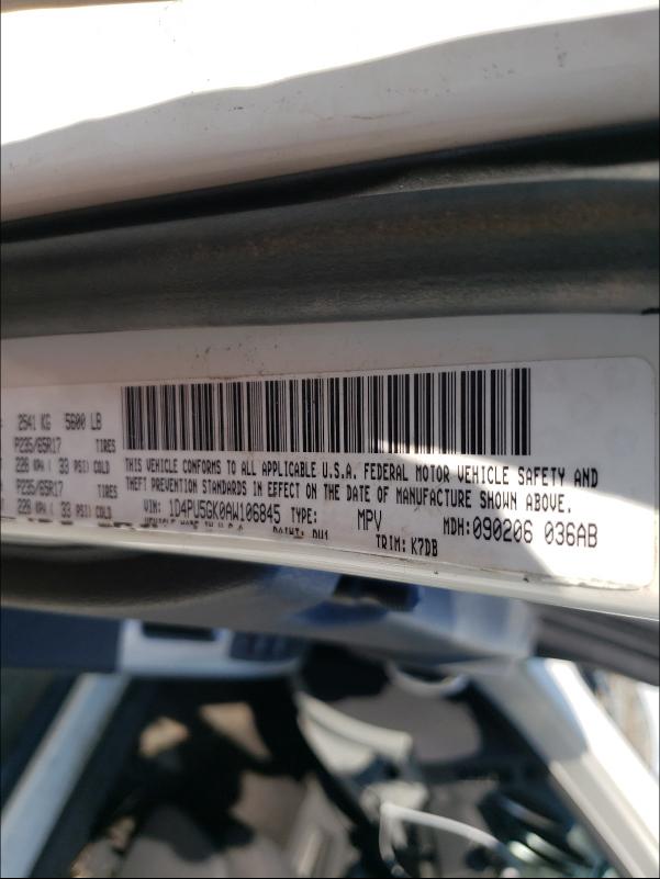 2010 DODGE NITRO SXT 1D4PU5GK0AW106845