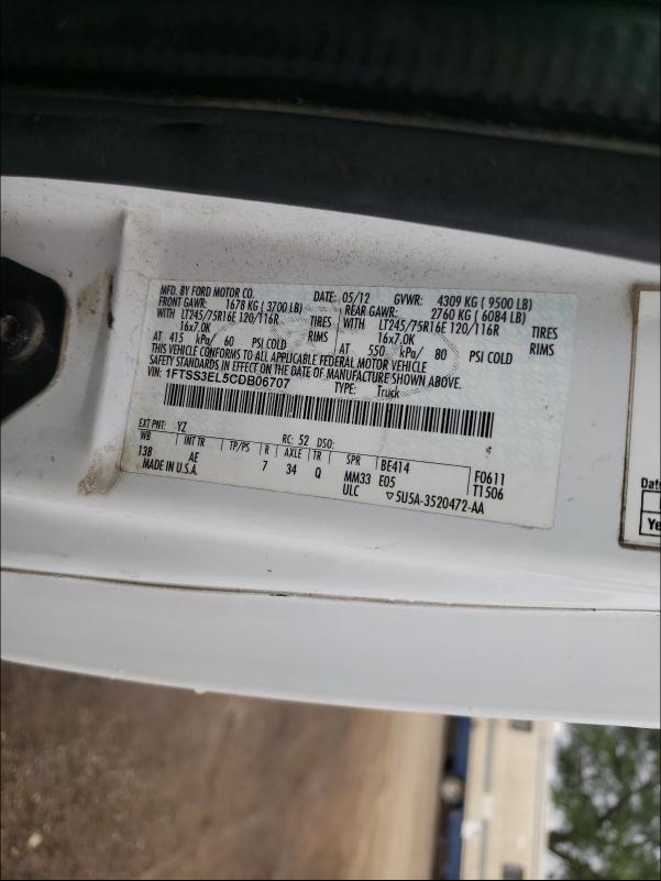 2012 FORD ECONO 1FTSS3EL5CDB06707