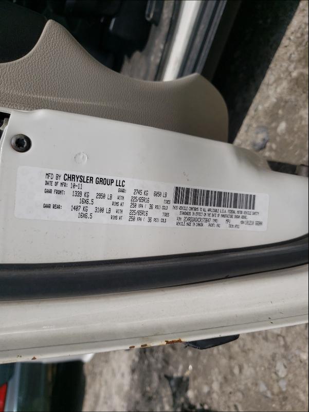 2012 DODGE RAM VAN 2C4RDGAGXCR173647