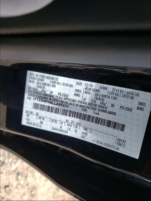 2020 FORD RANGER XL 1FTER4FH9LLA05233