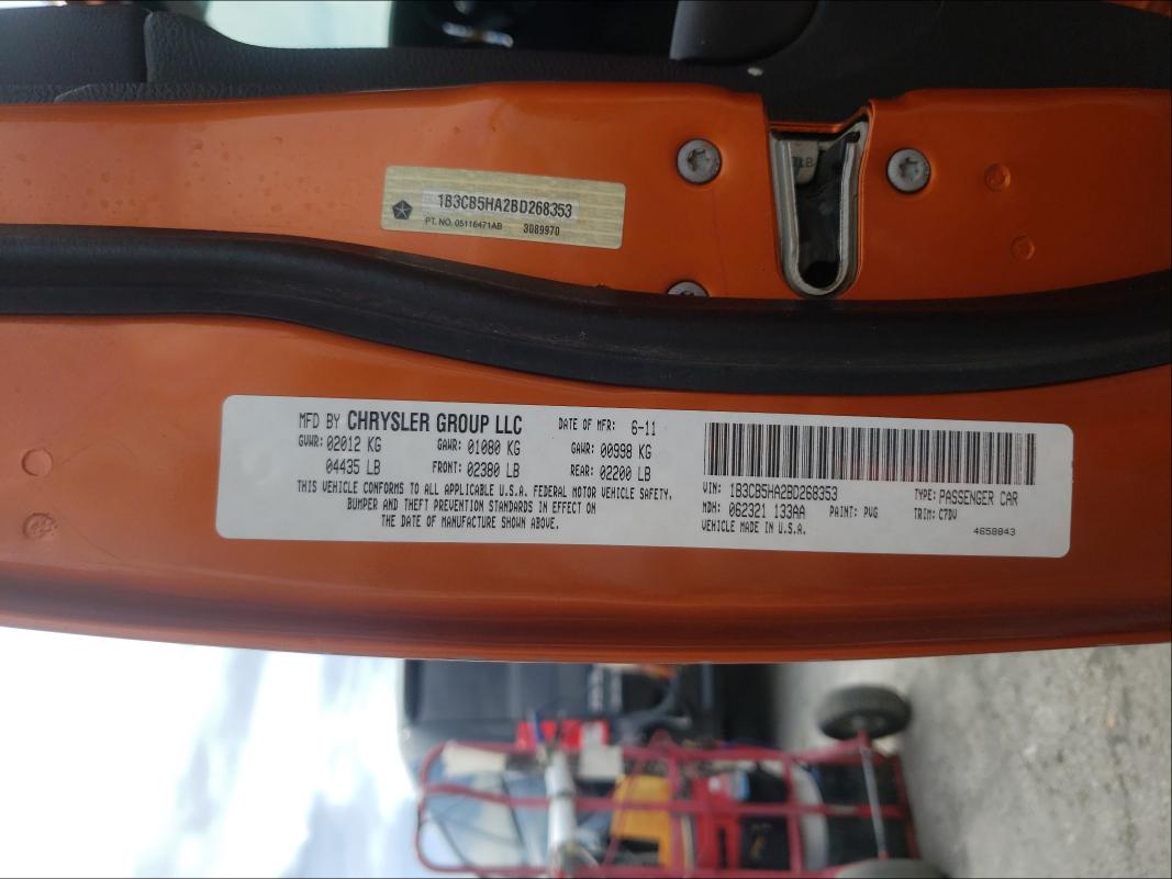 2011 DODGE CALIBER HE 1B3CB5HA2BD268353