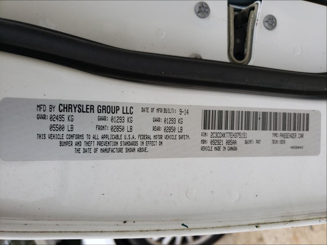 2014 DODGE CHARGER PO 2C3CDXKT7EH375151