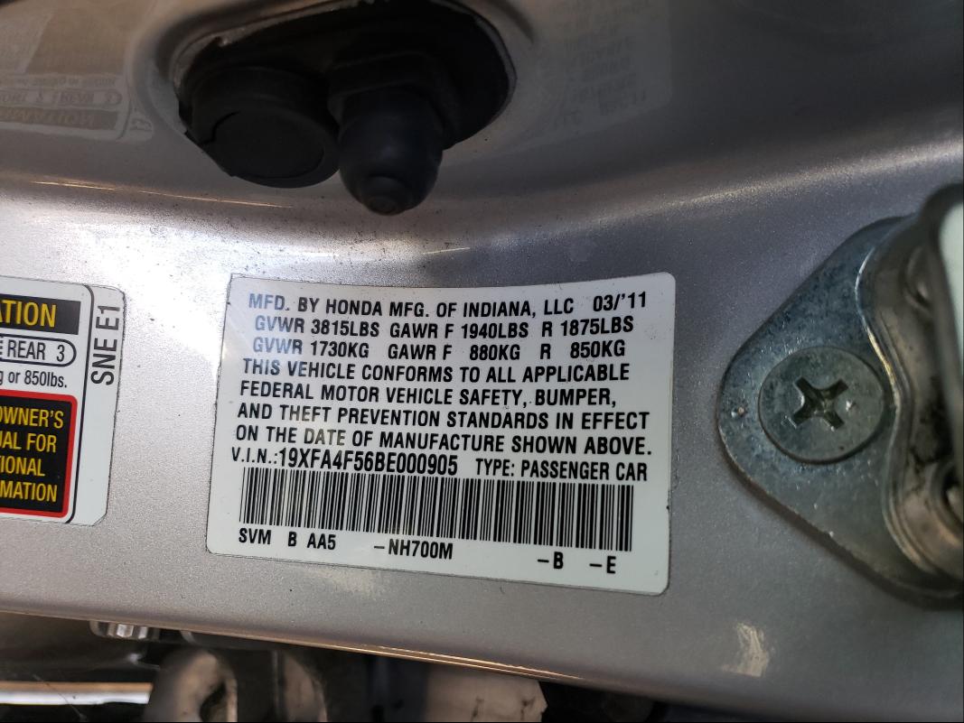 2011 HONDA CIVIC GX 19XFA4F56BE000905
