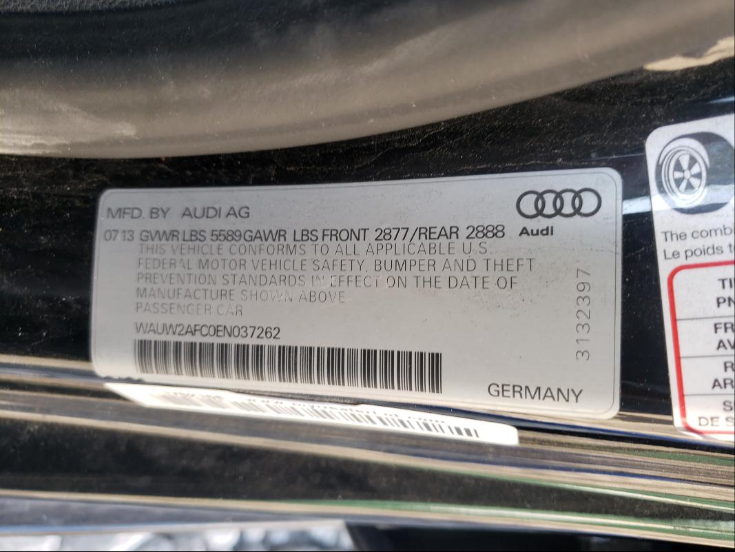2014 AUDI S7 PREMIUM WAUW2AFC0EN037262