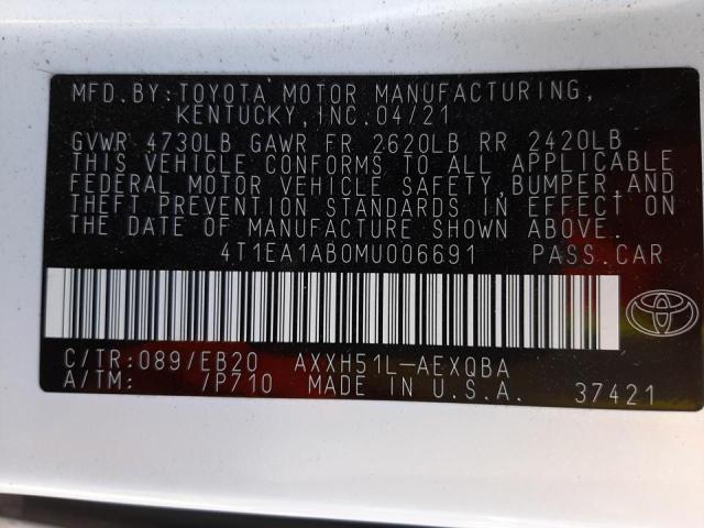 2021 TOYOTA AVALON XSE 4T1EA1AB0MU006691