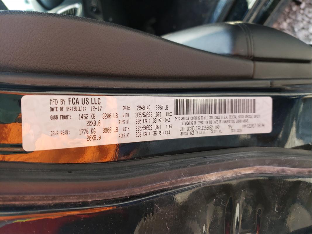 2018 DODGE DURANGO GT 1C4RDJDG2JC255662