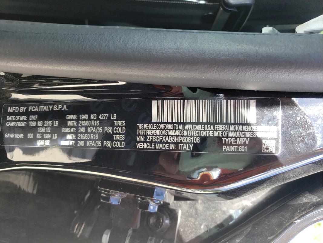2017 FIAT 500X POP ZFBCFXAB5HP608106
