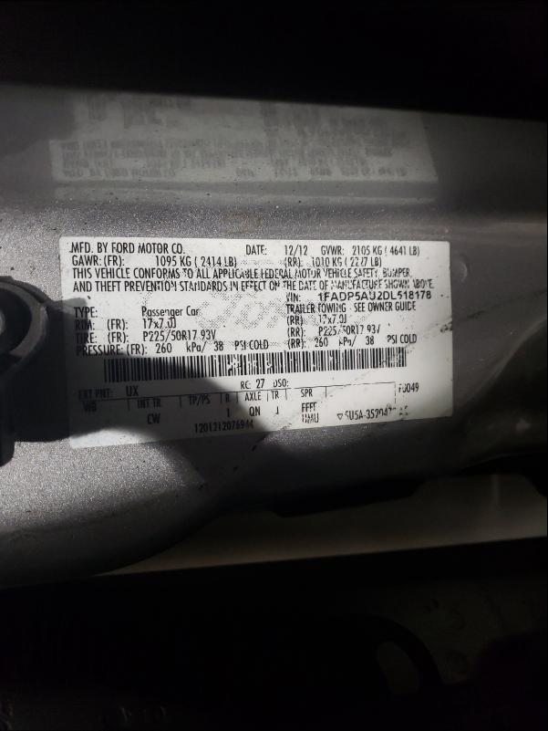 2013 FORD C-MAX 1FADP5AU2DL518178