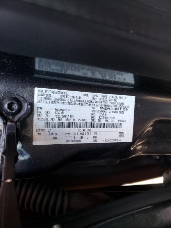 2017 FORD C-MAX TITA 1FADP5DU4HL118754