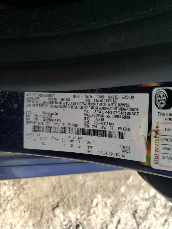 2016 FORD FIESTA ST 3FADP4GX7GM182607
