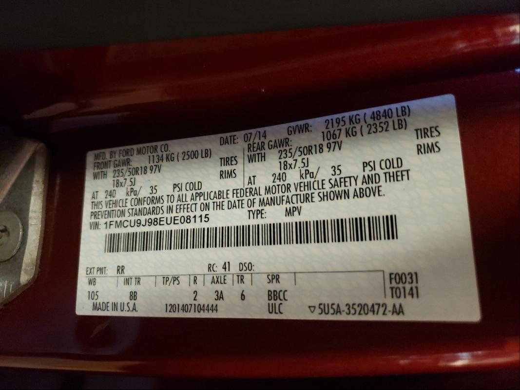 Ford Escape 2014 -auction- 9