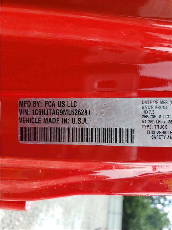 2021 JEEP GLADIATOR 1C6HJTAG9ML526281