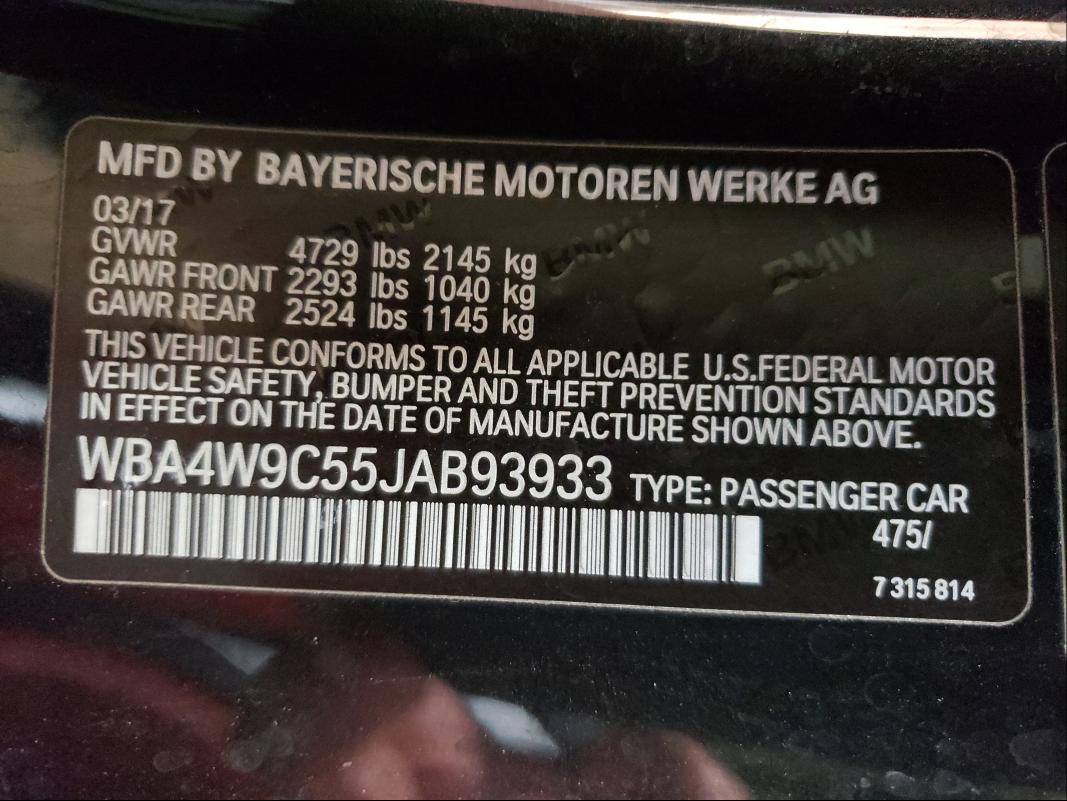 2018 BMW 440XI WBA4W9C55JAB93933