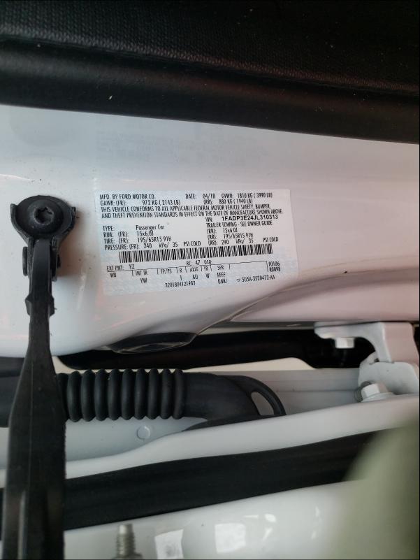 1FADP3E24JL310313 FORD FOCUS 2018