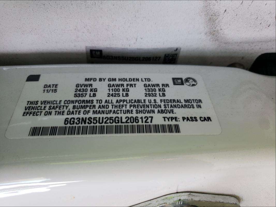2016 CHEVROLET CAPRICE PO 6G3NS5U25GL206127