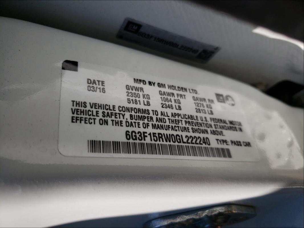 2016 CHEVROLET SS 6G3F15RW0GL222240
