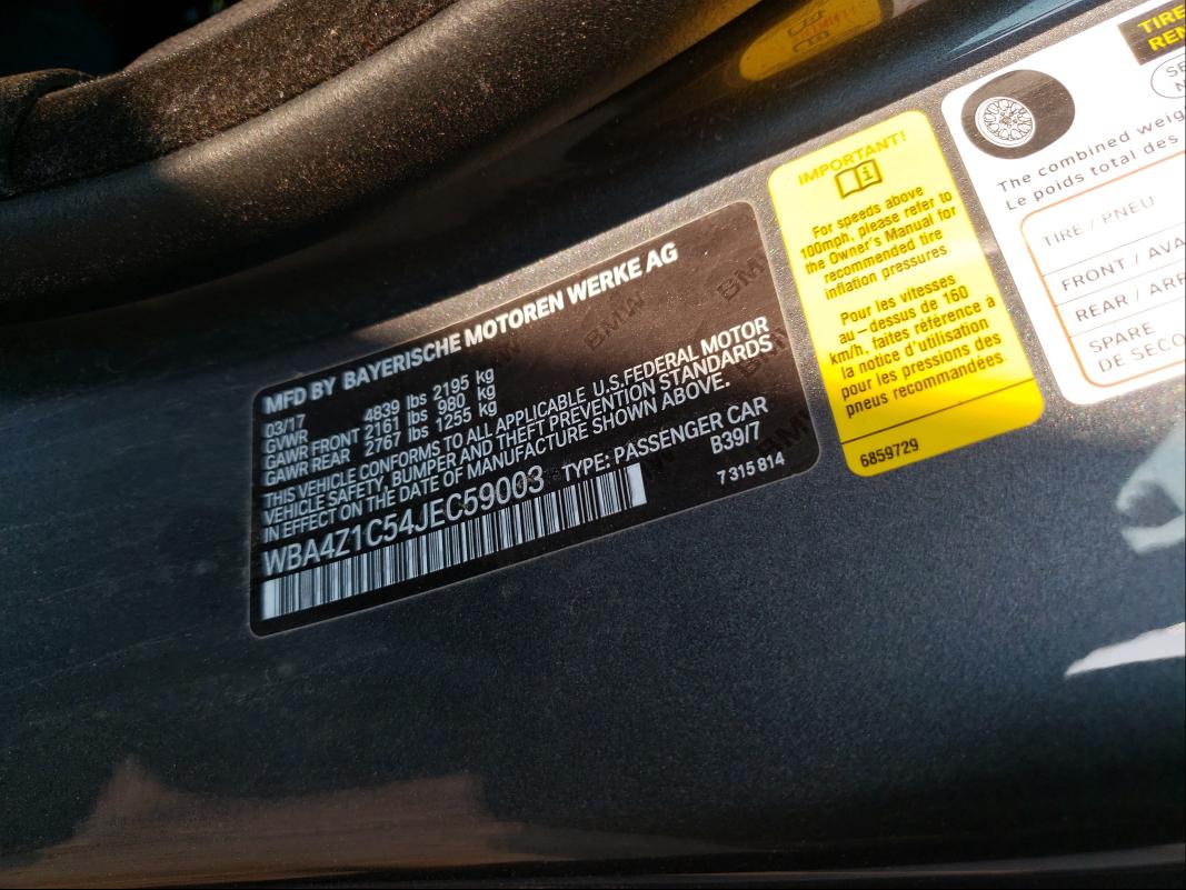 2018 BMW 430I WBA4Z1C54JEC59003