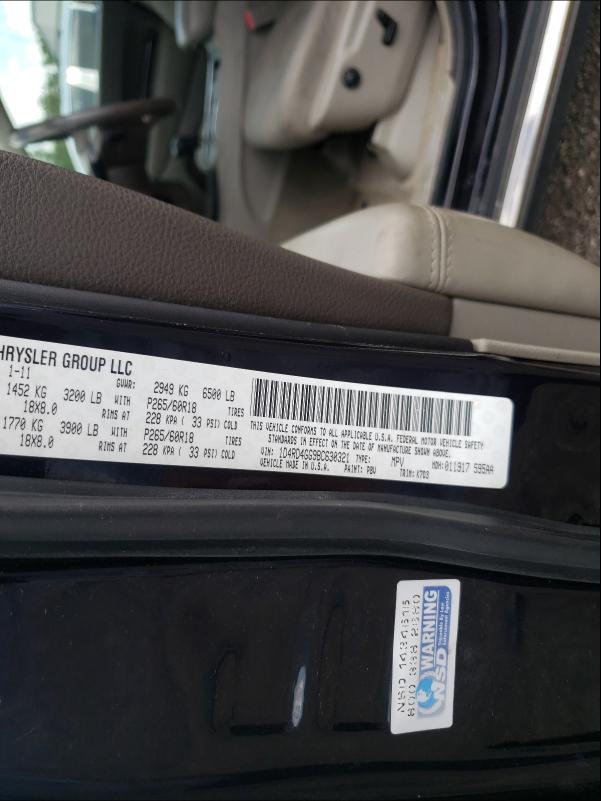 2011 DODGE DURANGO CR 1D4RD4GG9BC630321