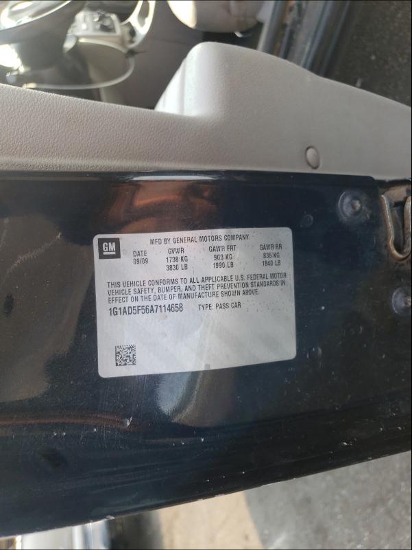 2010 CHEVROLET COBALT 1LT 1G1AD5F56A7114658