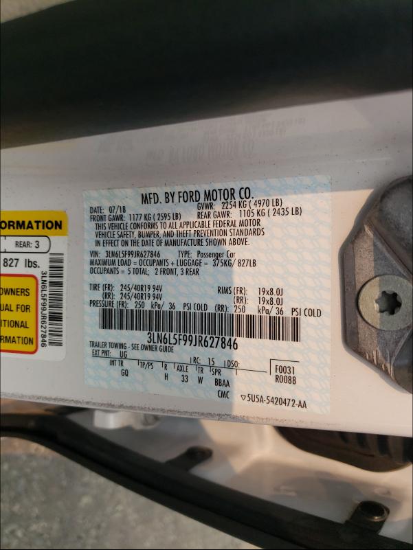 2018 LINCOLN MKZ RESERV 3LN6L5F99JR627846