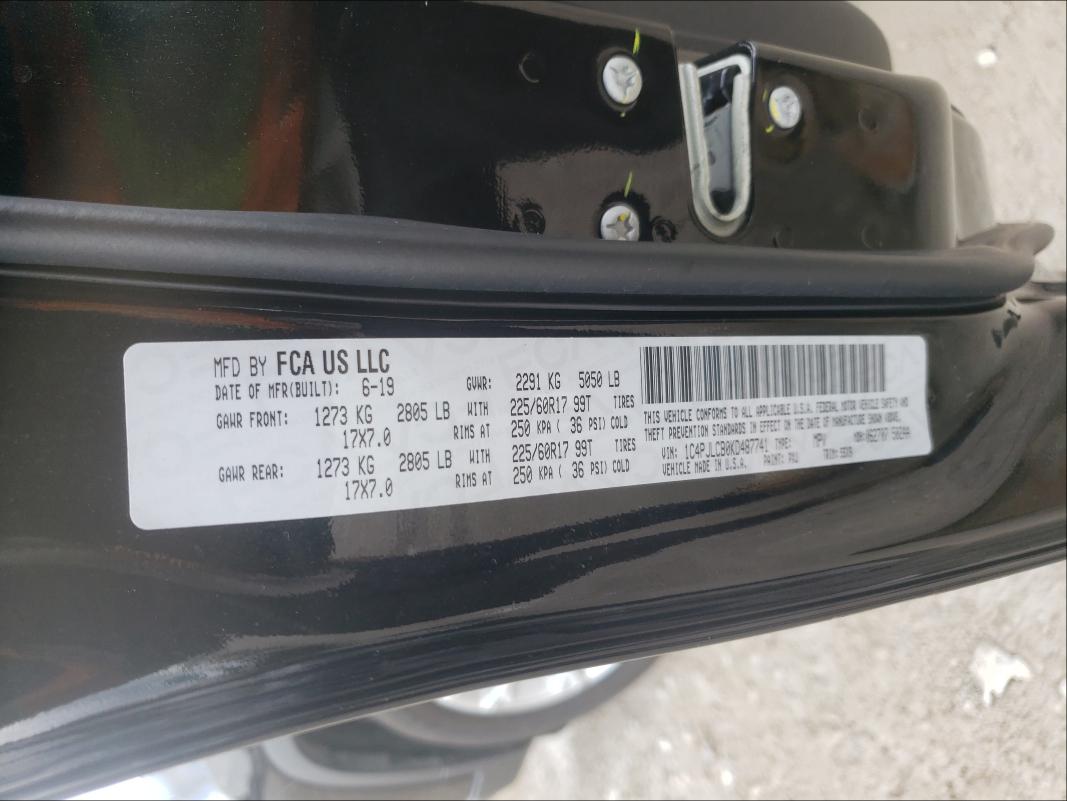 2019 JEEP CHEROKEE 1C4PJLCB0KD487741