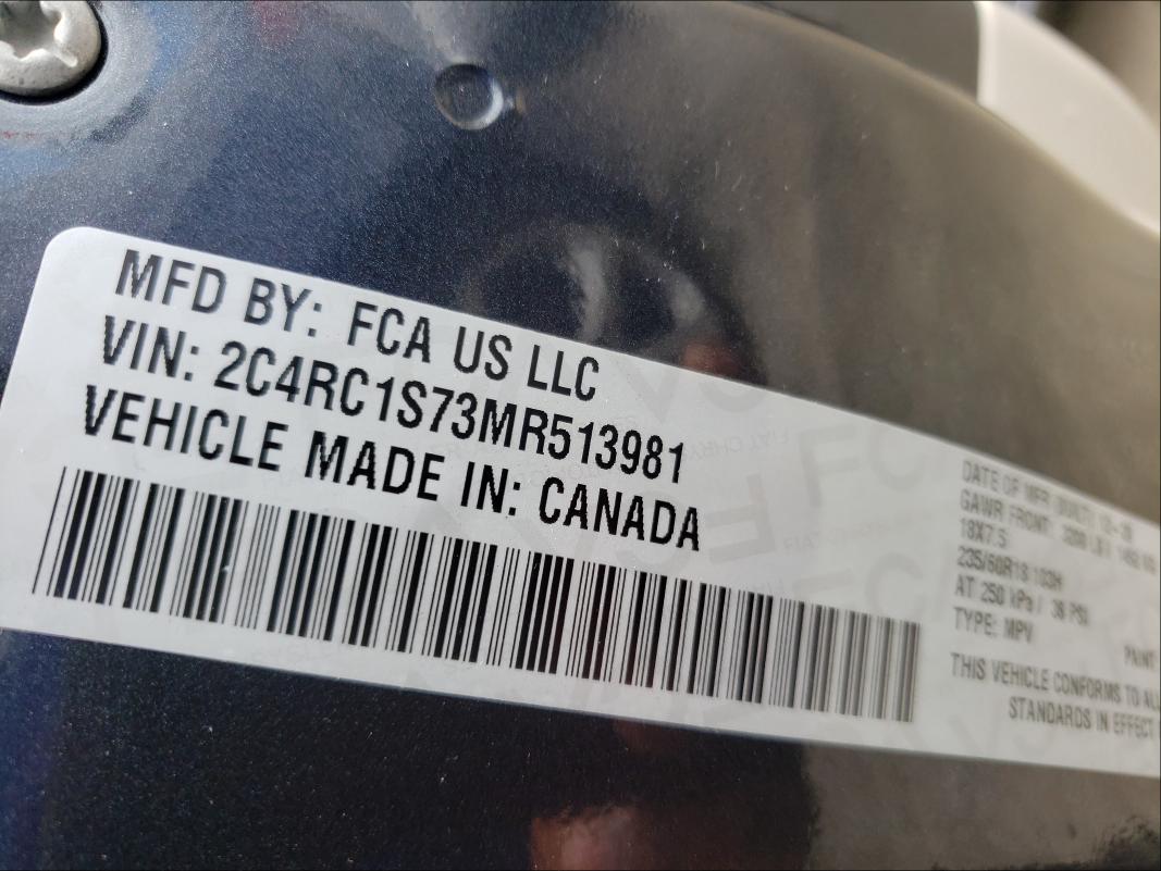 2021 CHRYSLER PACIFICA H 2C4RC1S73MR513981
