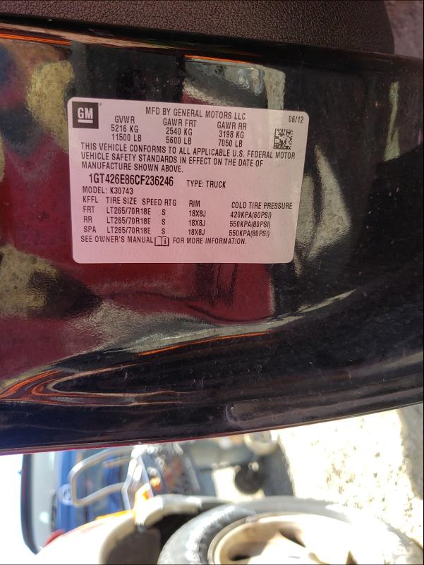 2012 GMC SIERRA K35 1GT426E86CF236246