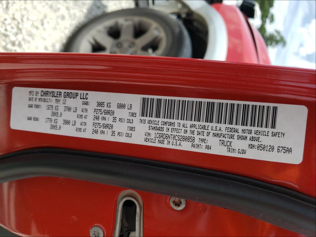 2012 DODGE RAM 1500 L 1C6RD6NT0CS280858