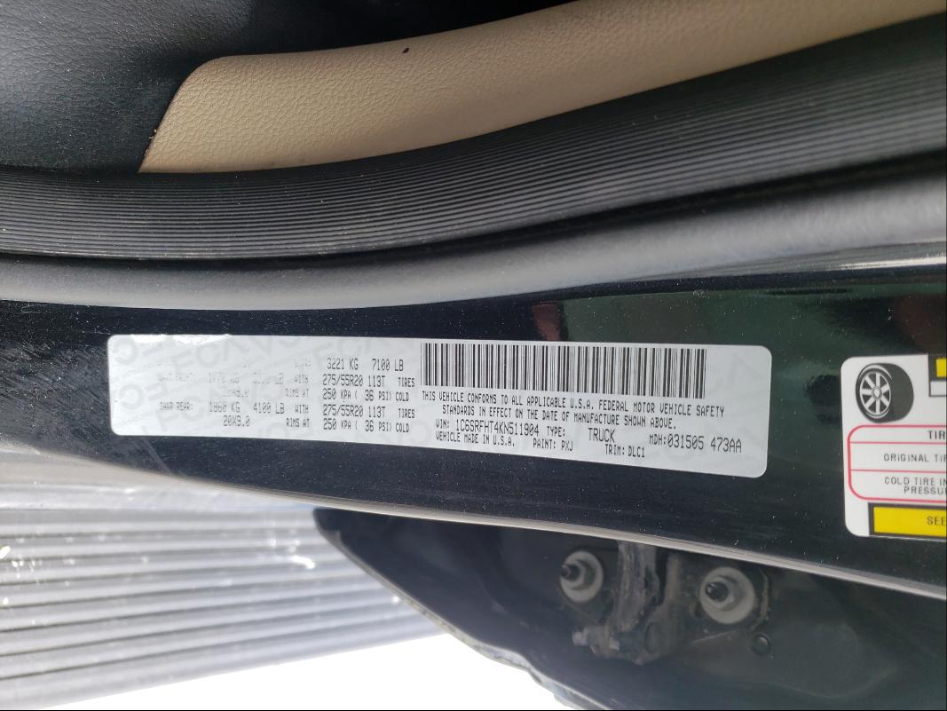 2019 RAM 1500 LIMIT 1C6SRFHT4KN511904