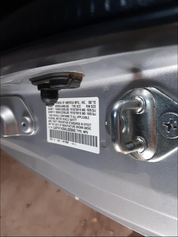 2010 HONDA ELEMENT LX 5J6YH1H39AL005840