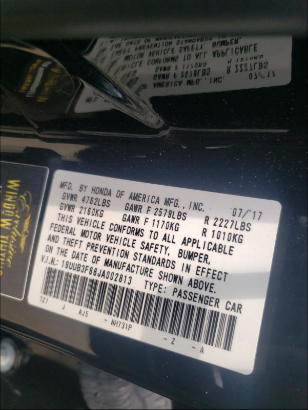 2018 ACURA TLX TECH+A 19UUB3F68JA002813