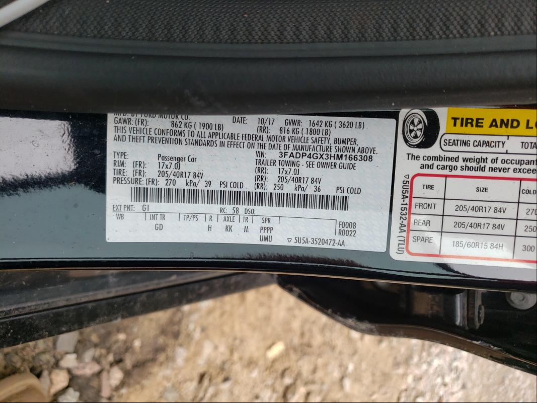 2017 FORD FIESTA ST 3FADP4GX3HM166308