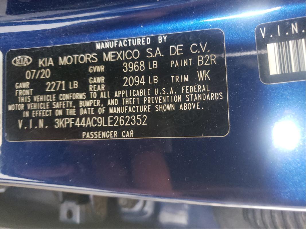 2020 KIA FORTE GT 3KPF44AC9LE262352