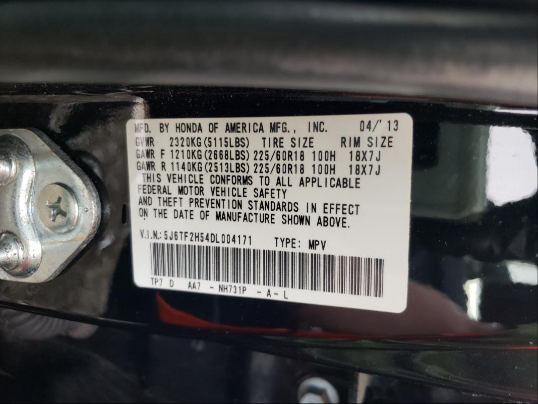 2013 HONDA CROSSTOUR 5J6TF2H54DL004171