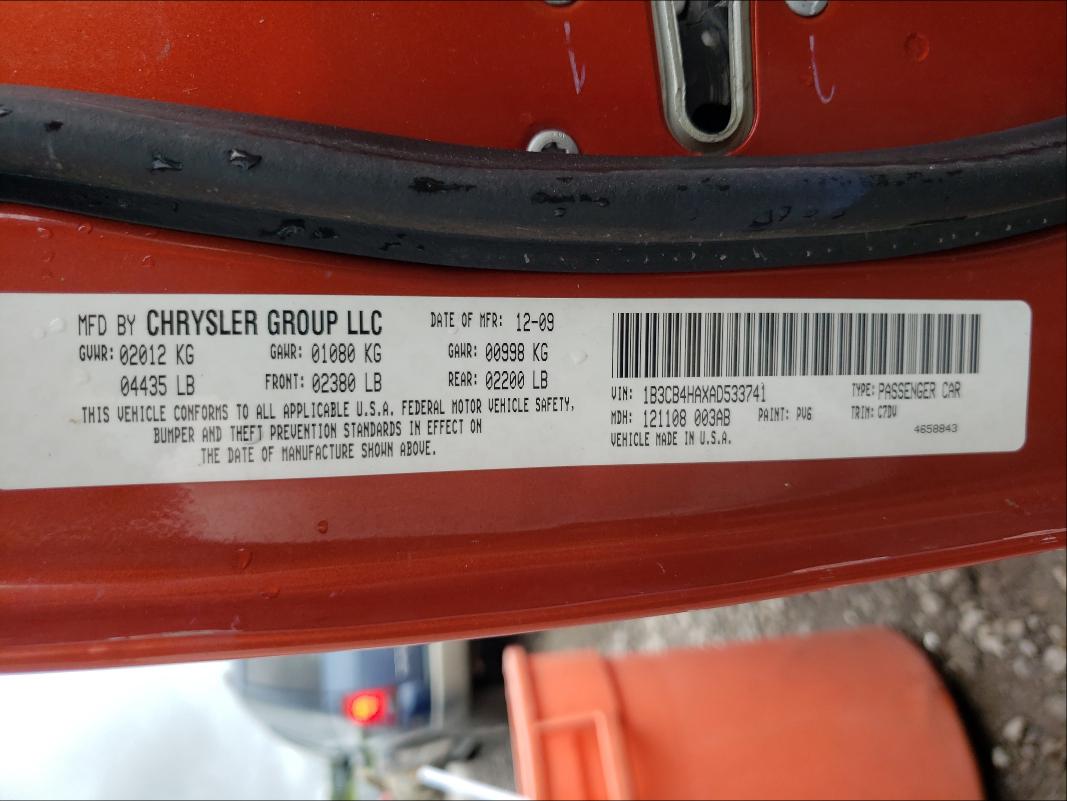 2010 DODGE CALIBER SX 1B3CB4HAXAD533741