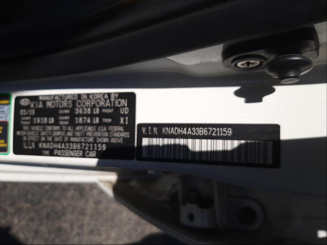 2011 KIA RIO BASE KNADH4A33B6721159