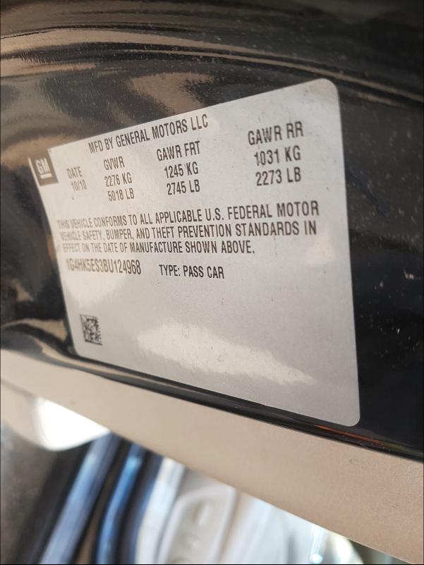 2011 BUICK LUCERNE SU 1G4HK5ES3BU124968