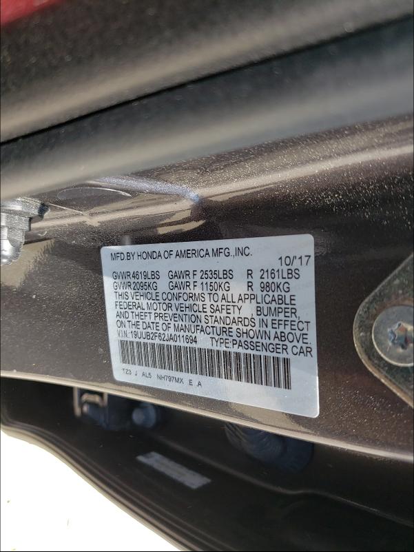 2018 ACURA TLX TECH+A 19UUB2F62JA011694
