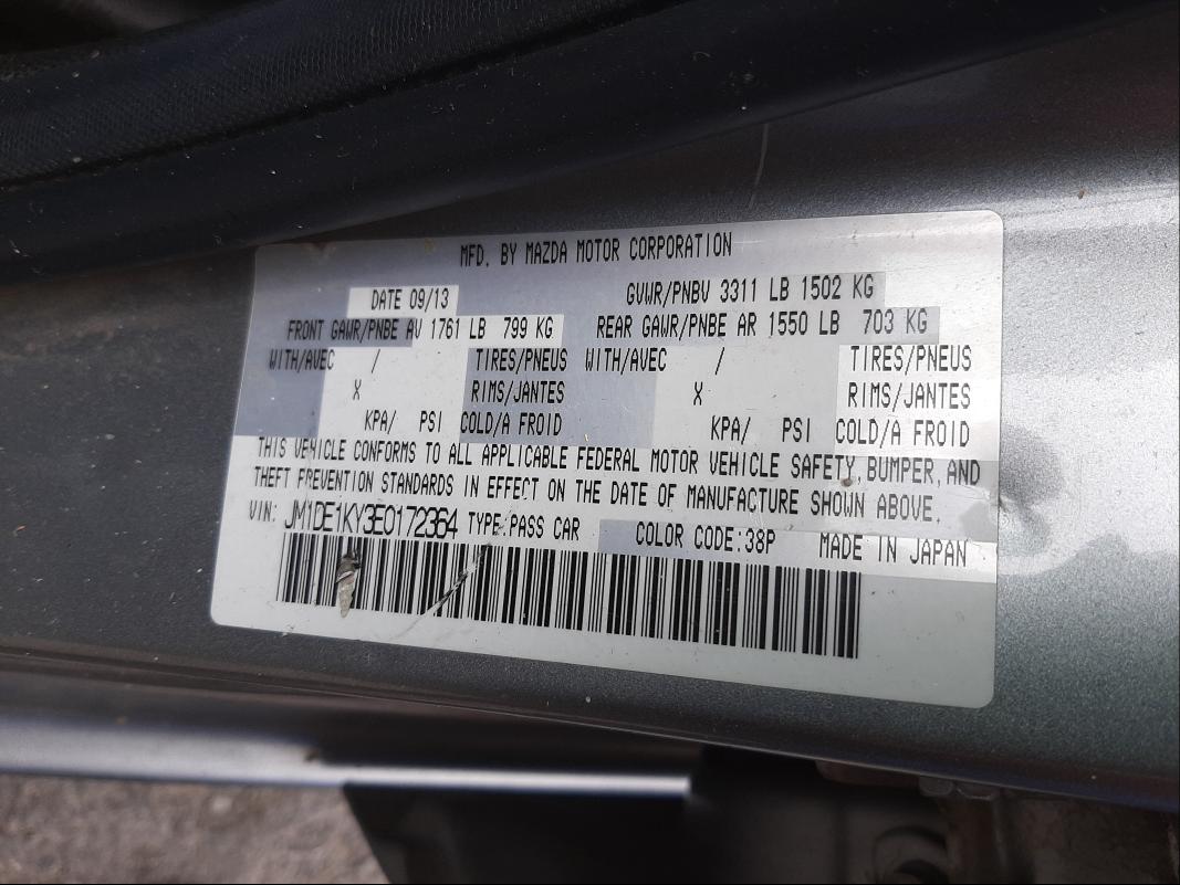 2014 MAZDA MAZDA2 SPO JM1DE1KY3E0172364