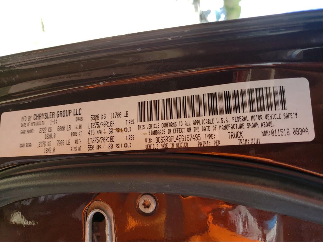 2014 RAM 3500 LONGH 3C63R3FL4EG197495
