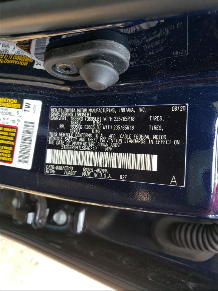 2020 Toyota Highlander Xle VIN: 5TDGZRBH1LS046210 Lot: 51042851