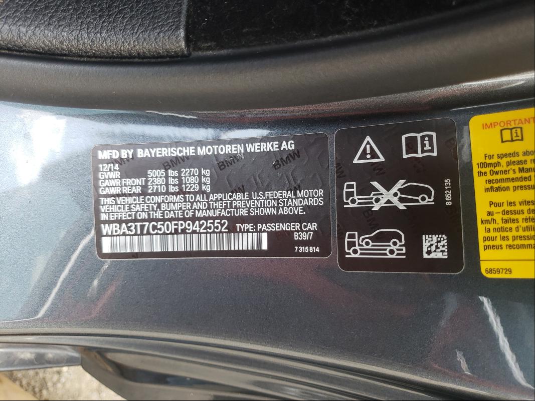 2015 BMW 435 XI WBA3T7C50FP942552