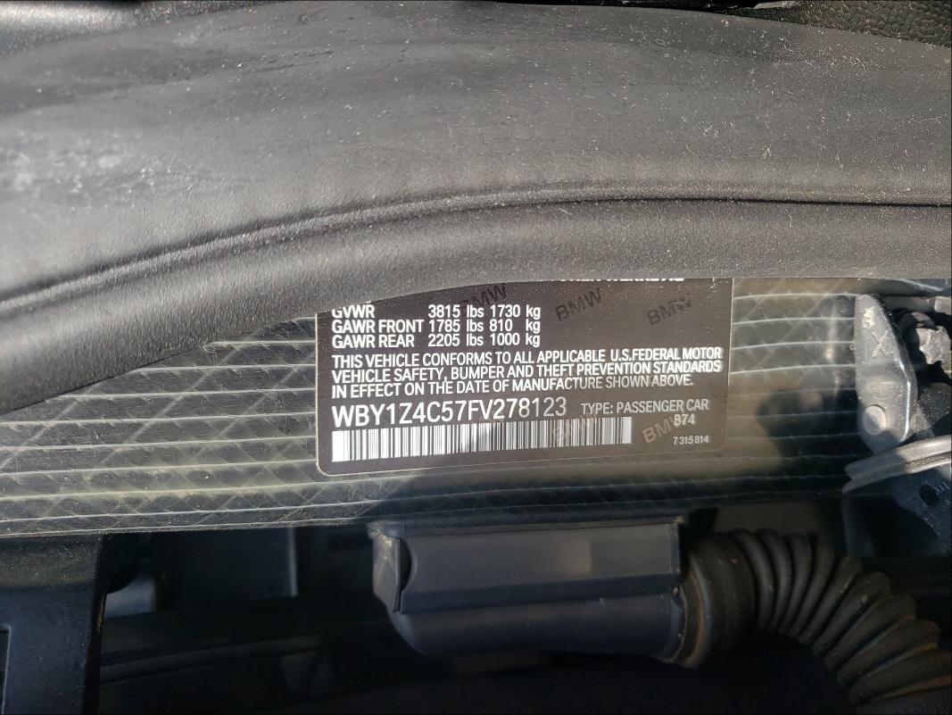 2015 BMW I3 REX WBY1Z4C57FV278123